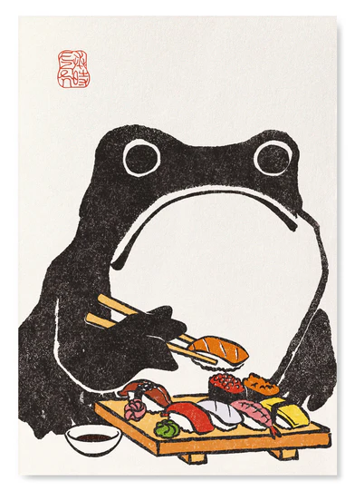 SUSHI EZEN FROG: Art Print (Size A3 Unframed)