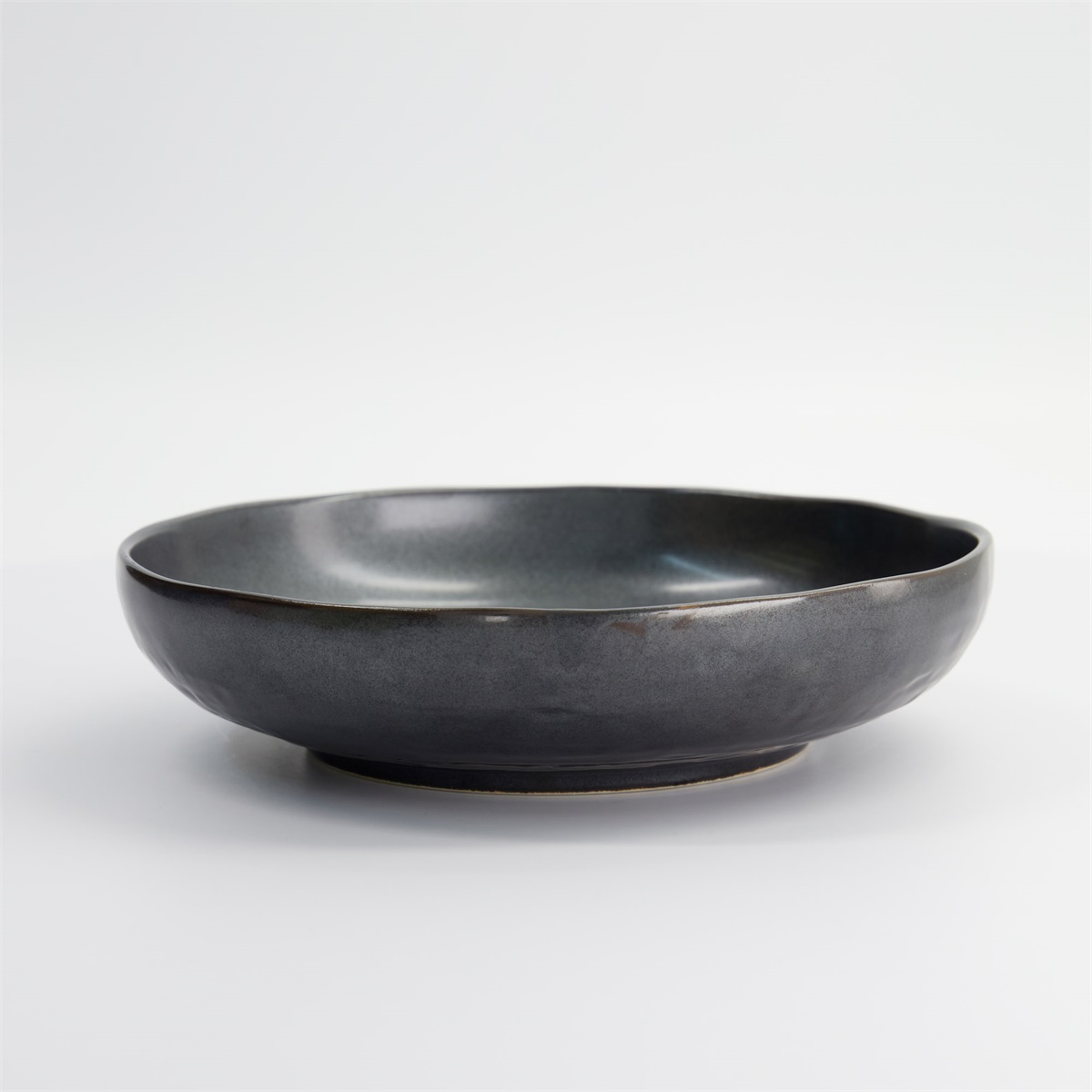 Tetsu Kessho Black Shallow Bowl 21x5cm 1000ml