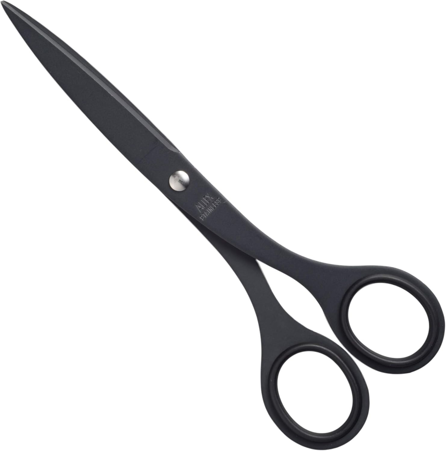 ALLEX Black Scissors for Office All Metal Japanese Stainless Steel, Non-Sticking Fluorine Coated Office Scissors Black, Made in Japan